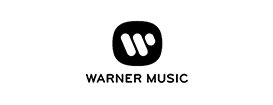 Logo de Warner Music, cliente del plató de rodaje The Black Cactus Studios en Madrid