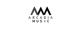Logo de Arcadia Music, cliente del plató de rodaje The Black Cactus Studios en Madrid